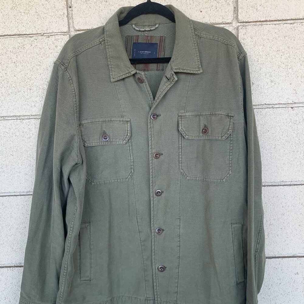 Lucky Brand Olive Men's Utility Jacket Size Large